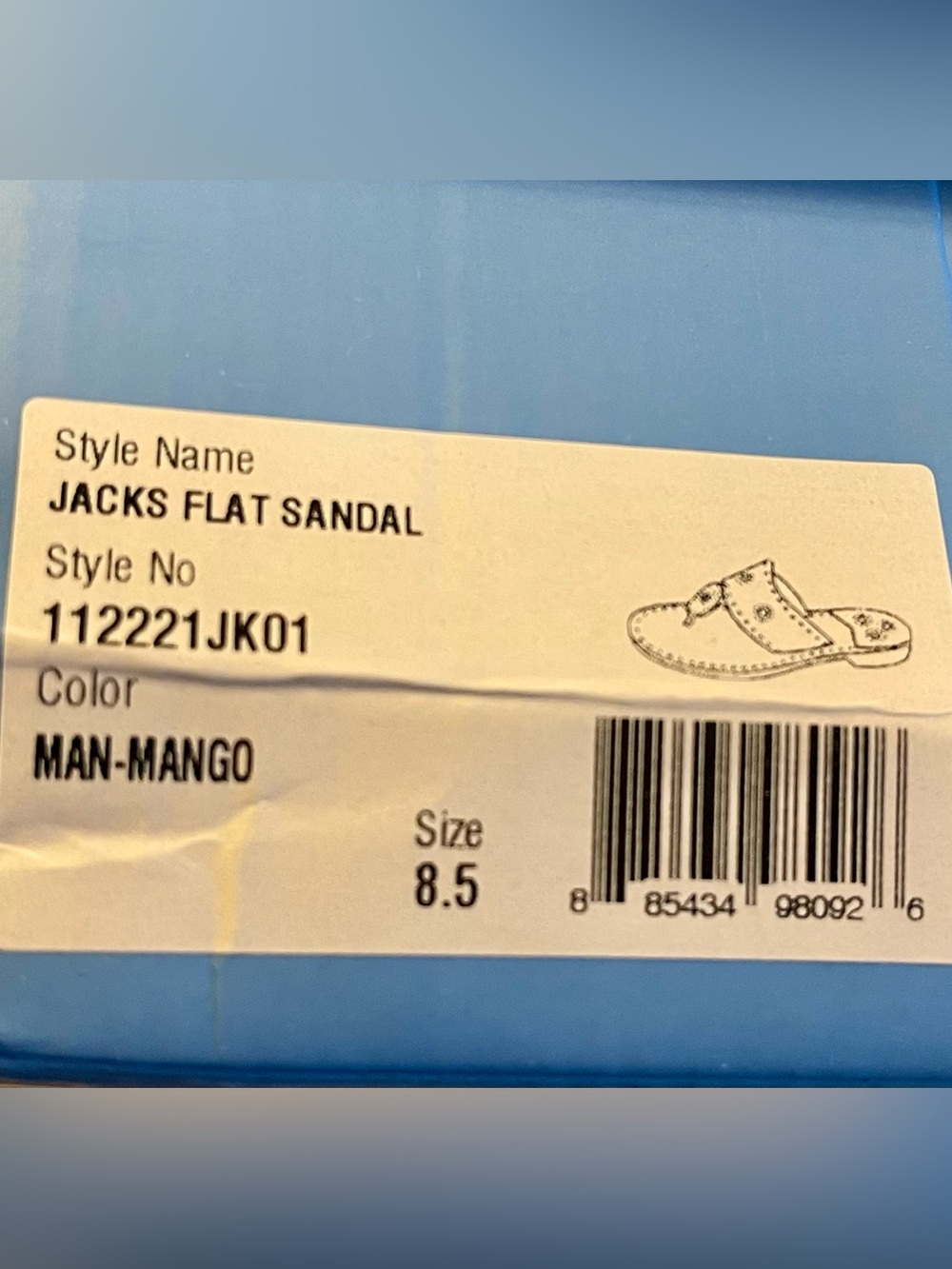 NIB JACK ROGERS LEATHER FLAT SANDAL IN COLOR MAN-MANGO WOMENS SIZE 8.5 - Picture 9 of 10